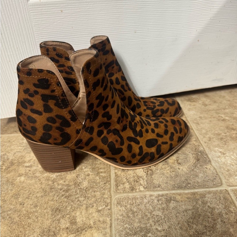 Leopard Print Ankle Boots